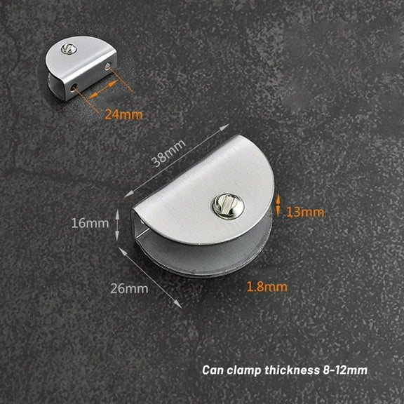 4Pcs Glass Clamps Stainless Steel Clips Adjustable Square Half Round Shape Shelves Support Holder Corner Bracket
