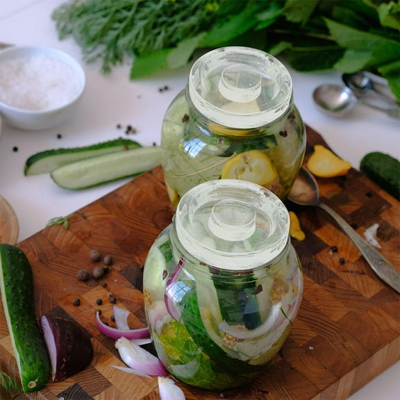 4Pcs Glass Fermenting Lids for Fermentation in Pickle Jars