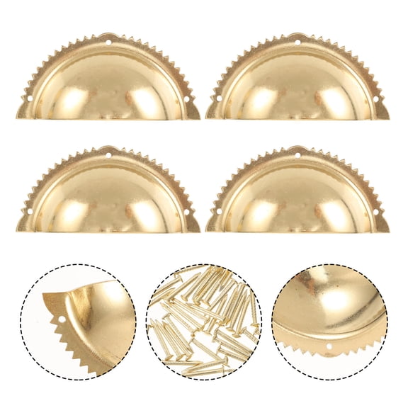 LITINKIMI decor knobs Shell Designed Knobs Copper Practical Furniture Decoration 4pcs