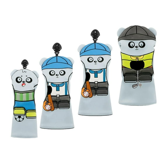 4Pcs Golf Club Head Covers Golf Cue Protection with Interchangeable No. Tag Golf Driver Head Cover for Men Women Outdoor Golfer Beginners Blue