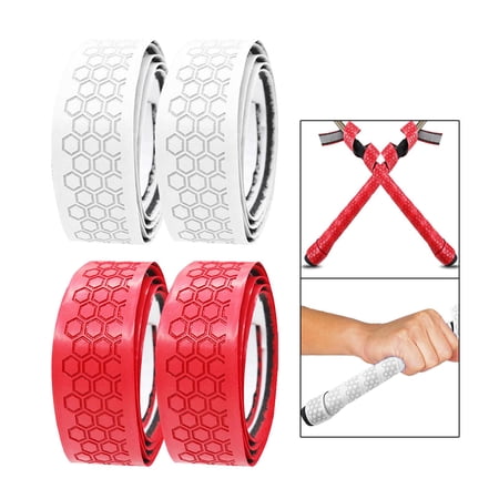 4Pcs Golf Grip Wrapping Tapes Nonslip Convenient Professional Golfer Gift Red and White