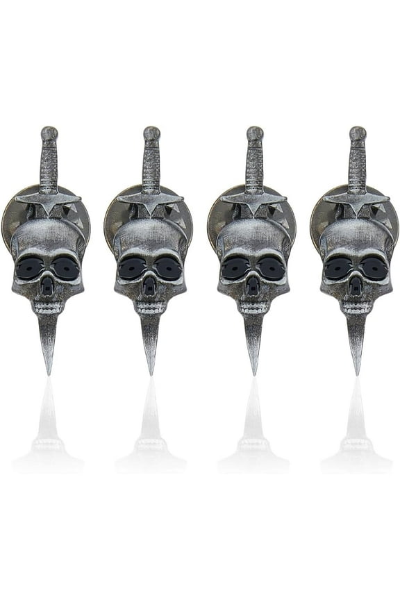 4Pcs Gothic Brooch Vintage Gothic Daggers Badge Pin Punk Style Brooch Alloy Pins Breastpin Costume Decor for Men Woman Hat Coat