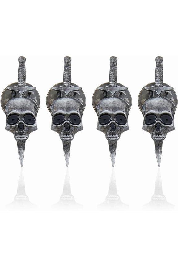 4Pcs Gothic Brooch Vintage Gothic Daggers Badge Pin Punk Style Brooch Alloy Pins Breastpin Costume Decor for Men Woman Hat Coat