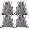 thumbnail image 1 of 4Pcs Gray Drawstring Bags Bulk Drawstring Backpack String Backpack Cinch Sack Sport Gym Backpack Bags for Yoga Traveling Outdoor Sports, 1 of 7