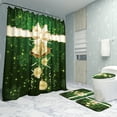 thumbnail image 1 of 4Pcs Green Christmas Bells Printing Bathroom Shower Curtain Set Toilet Cover Mat Bathroom Non-Slip Mat Rug Kit Home Hotel Bath Accessories, 1 of 7