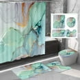 thumbnail image 1 of 4Pcs Green Marble Shower Curtain Sets, Bathroom Sets with Shower Curtain and Rugs,Bathroom Decor Rug Toilet Lid Cover and Non-Slip U Shape Mat, Waterproof Shower Curtain with 12 Hook, 1 of 6
