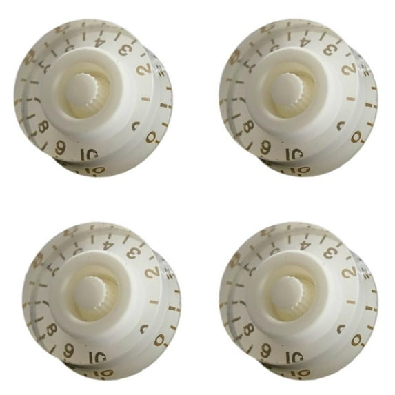 4Pcs Guitar Bass Volume Control Knob Button for SG Electric White
