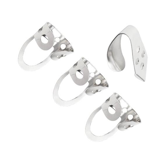 4Pcs Guitar Finger Picks Adjustable Guitar Plectrums Finger Pick for Bass Ukulele Metal Guitar Picks for Finger & Thumb