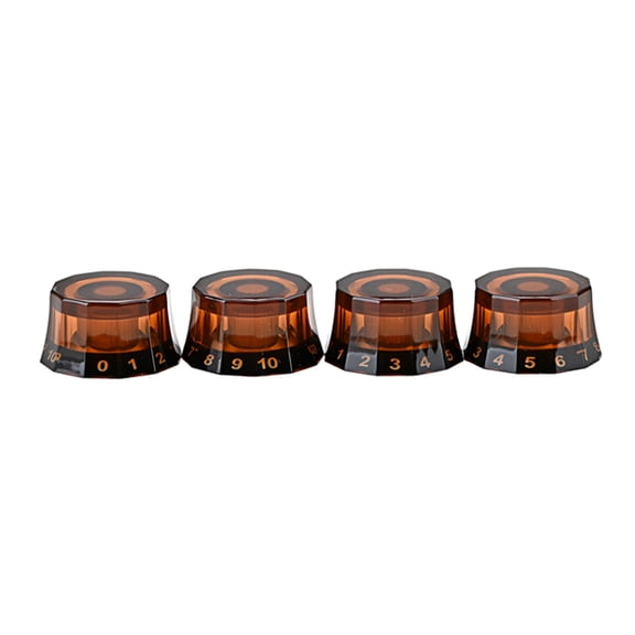 4Pcs Guitar Knobs Amber Top Hat Knobs Guitar Speed Control Knobs Volume Tone Control Knobs Fits 6mm/0.24" Rotary Shaft
