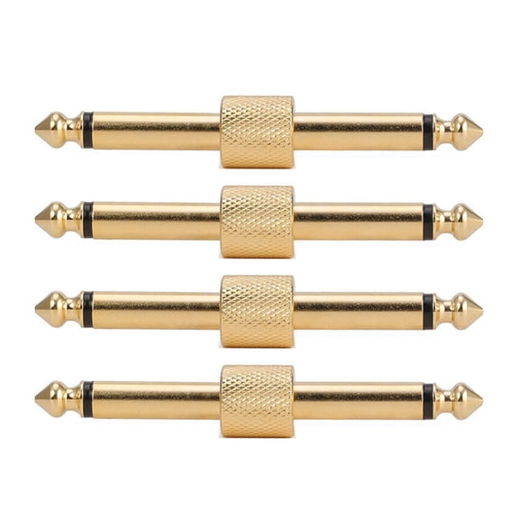 4Pcs Guitar Pedal Connector Couplers Male to Male Offsets Plugs Adaptor for Guitar Pedal Board Instead of Patches Cable