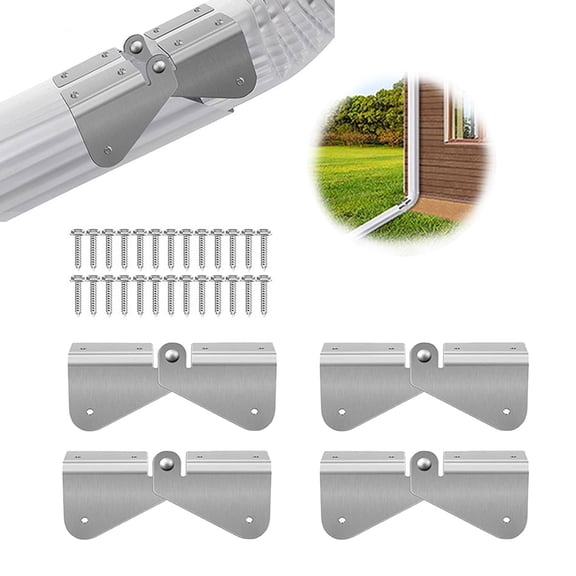 4Pcs Gutter Extension Hinge, Downspout Extension Flip-Up Hinge, Easy DIY Installation on Any Size Rectangle or Square Downspout (4)