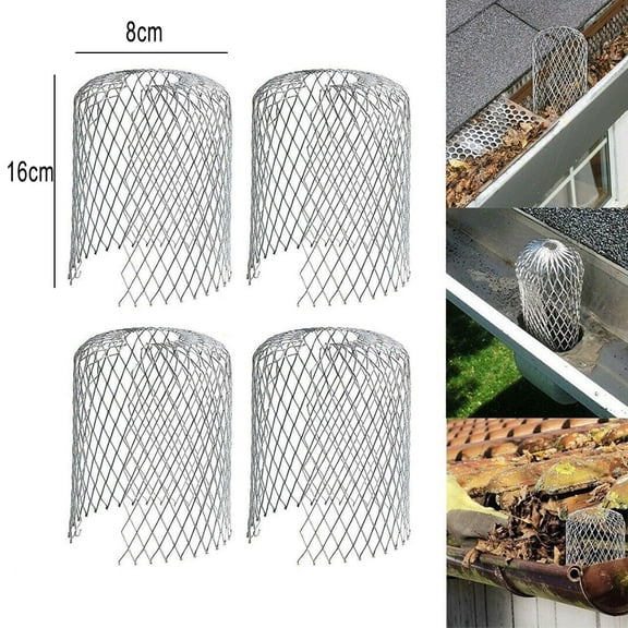 4Pcs Gutter Screen Leaf Catcher Gutter Guard Aluminum Gutter Guard Anti-Leaf Building Hardware Gutter Guards Downspouts