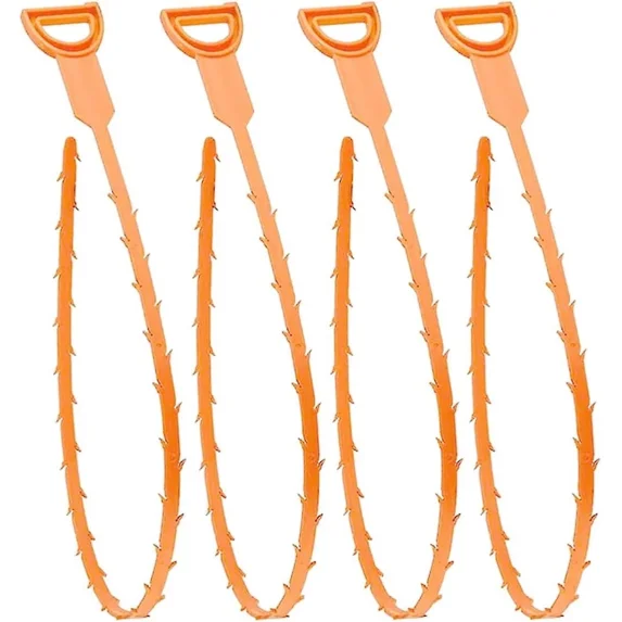 4Pcs Hair Sink Drain Clog Remover Tool Plumbing Cleaner Remover Bathroom Kitchen