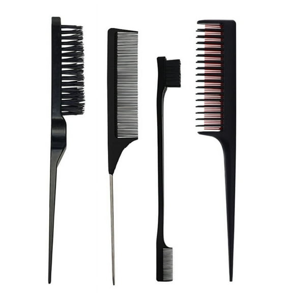 4Pcs Hair Styling Combs Set Teasing Hair Brushes Rat Tail Combs Edge Tool for Women Edge Back Brushing Combing Slicking Hair