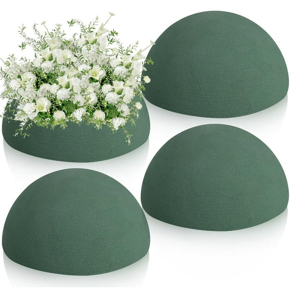 4Pcs Half Ball Floral Foam 4.72x2.36inch Dry Floral Flower Foam Round Foam Block Green Foam Balls for Artificial Flowers Plant DIY Arrangement Wedding Decorations