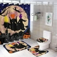 thumbnail image 1 of 4Pcs Halloween Hocus Pocus Shower Curtain Sets, Bathroom Sets with Curtain, Toilet Lid Rug, Contour Mat and Bath Mat, 12 Hooks for Set Decor (72 x 72 Inch), ONE SIZE, 1 of 7