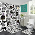 thumbnail image 1 of 4Pcs Halloween Hocus Pocus Witch Shower Curtain Sets with Bath Mat Rug,U-Shape Mat,Toilet Lid Cover and 12 Hooks,Home Bathroom Decor Accessories, 1 of 9
