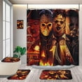 thumbnail image 1 of 4Pcs Halloween Shower Curtain Set, Help Me with Bloodys Hands for Halloween Decorations Theme, Horror Movie Themed Holiday Polyester with Non-Slip Rugs,Toilet Lid Cover and Bath Mat,72x72in, 1 of 6
