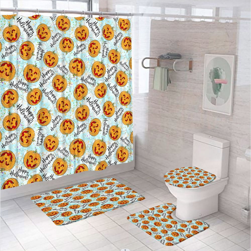 River Deer Snow Scenery Shower Curtain Set - Vintage Forest Bathroom Decor With Non-Slip Rugs, 72x72 Inches - View #11