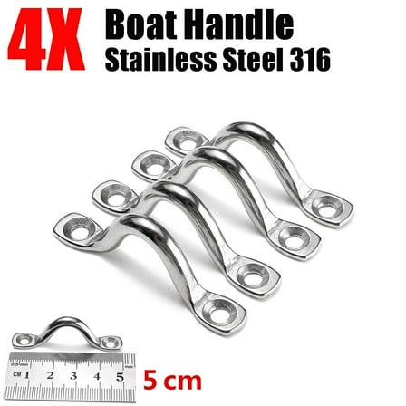 4Pcs Handle 5Mm Stainless Steel Wire Eye Strap Boat Marine Tie Down Fender Hook Canopy Engines Accessories 316 Stainless Steel
