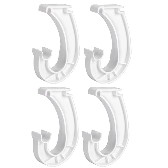 4Pcs Hanging Closet Rod Support,3/4 Closet Shelf Rod Holder,Sturdy J-Shaped Closet Brackets for Hanging Clothes
