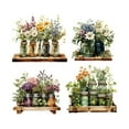 thumbnail image 1 of 4Pcs Hanging Plant Wall Stickers Colorful Flower In Pots Decal Wall Art Stickers, 1 of 7