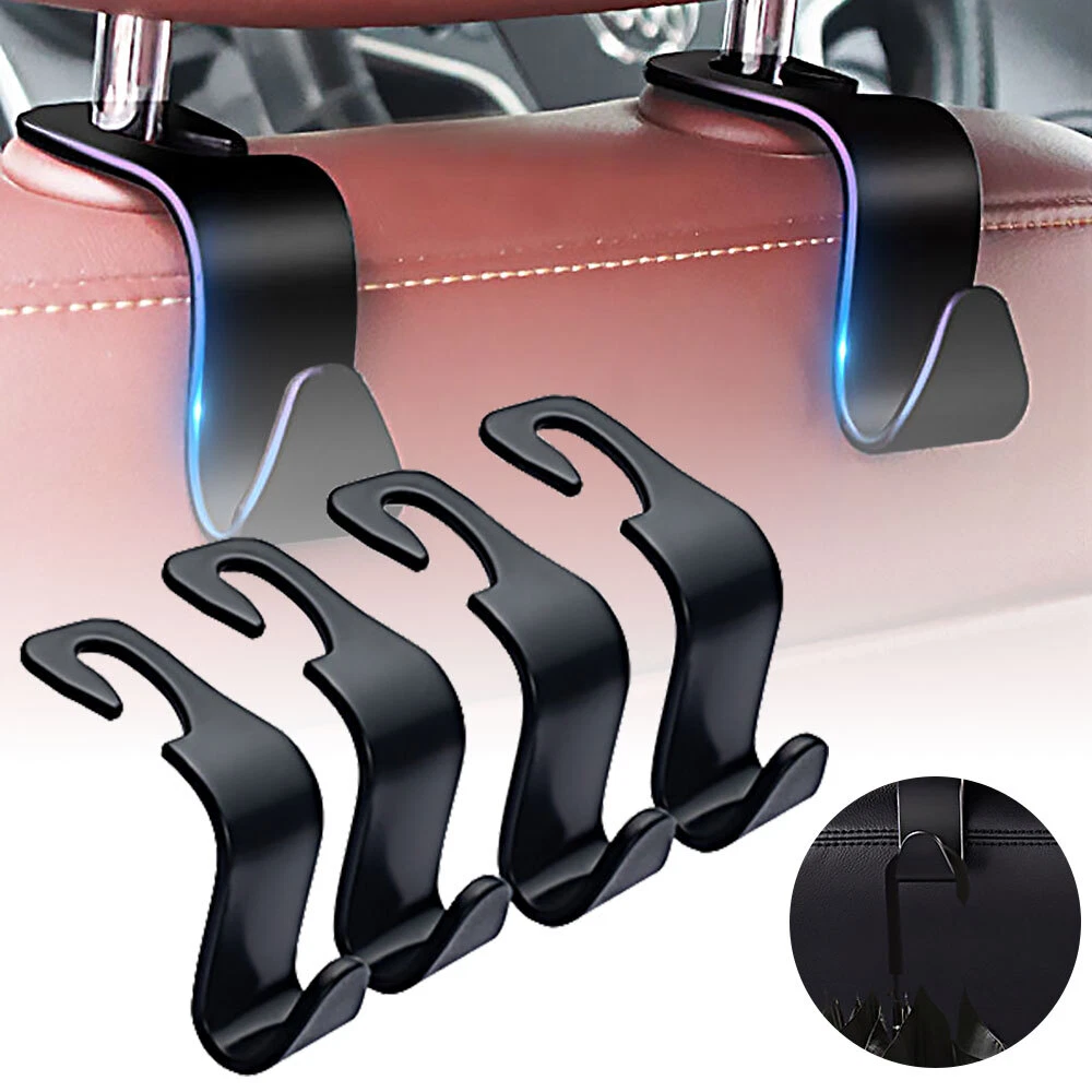 4Pcs Headrest Hanger Plastic Car Back Seat Bag Handbag Hooksstorage Groceries Jq