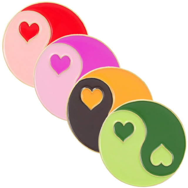 4Pcs Heart Brooch Pin Women Brooch Pin Backpack Pin Clothes Brooch Clip