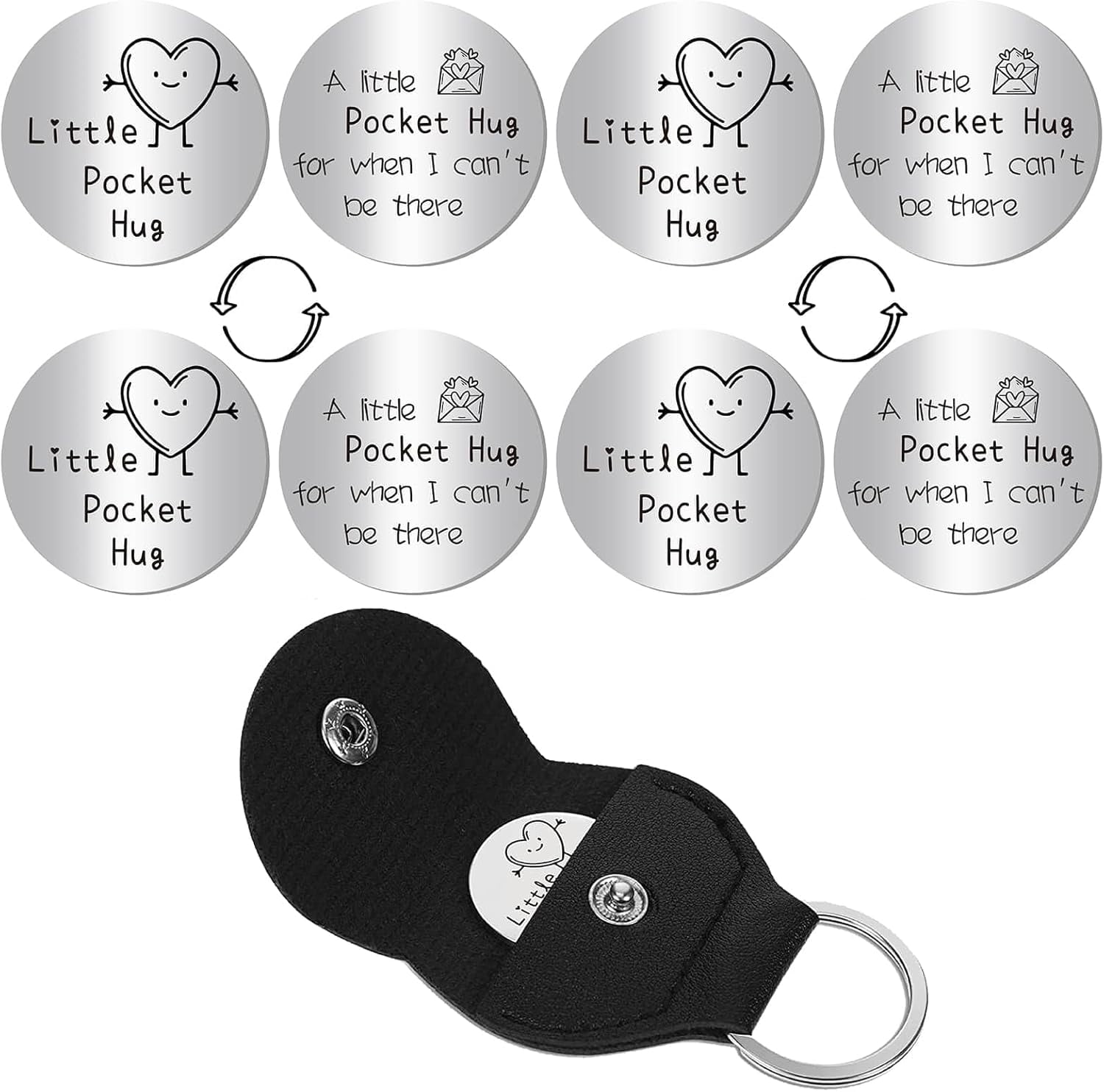 4Pcs Heart Pocket Hug Token Long Distance Relationship Keepsake Token ...
