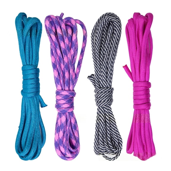 4Pcs Heavy Duty 4mm Paracord String Wear for Outdoor Packing and Braiding 3meter/9.84ft Each