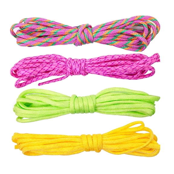 4Pcs Heavy Duty 4mm Paracord String Wear for Outdoor Packing and Braiding 3meter/9.84ft Each