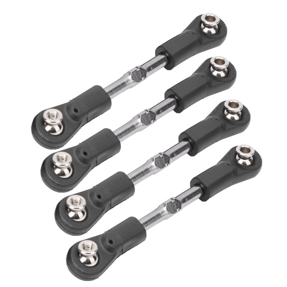 4Pcs Heavy Duty 77-87mm / 3.0-3.4 Inches Adjustable M4 Screw Steering Servo Pull Rod Linkage Tie Rod Upgrade Parts Compatible with 1/8 Scale RC Cars