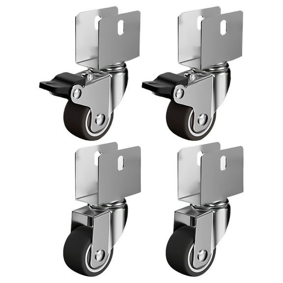 4Pcs Heavy Duty Furniture Wheel Castor 1.25inch Trolley Wheel Replacement 360 Swivels Rubber Roller Easily Install