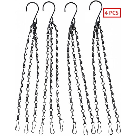 Damkogic 4Pcs Heavy Duty Hanging Basket Chains Adjustable Chain for Hanging Plants, Bird Feeder Hanger Replacement for Flower Pots, Lanterns & Outdoor Ornaments