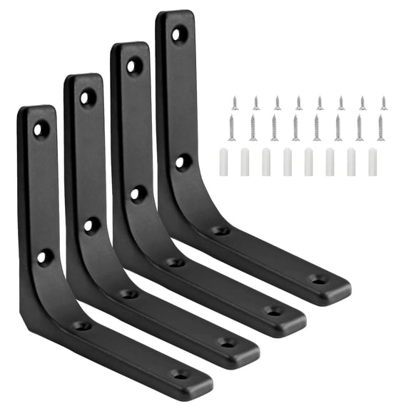 4Pcs Heavy Duty L Shape Wall Bracket Inch Floating Shelf Support Joint Angled Bracket for Installation with Screw