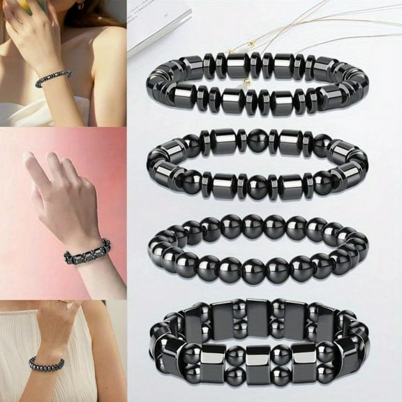 4Pcs Hematite Bracelet for Men Women Bangle Bracelet Magnetic Tiger Eye Bracelets