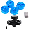 thumbnail image 1 of 4Pcs Hexagonal Combiner Wheel Rim 7mm Upgrade 12mm Adapter with Reduction Gear + Motor Gear,for 1/18 Tires, 1 of 10