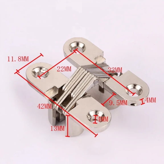 4Pcs Hidden Hinges Invisible Concealed Barrel Cross Door Hinge Bearing Wooden Box For Folding Window Furniture