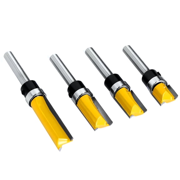 4Pcs High-Performance Router Bits Set 1/4" Shank, Carbide Flute, Sharp Cutting for Precision Wood Trimming