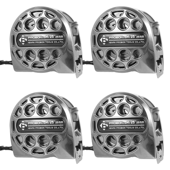 4Pcs Hollow Tape Measure 25FT Stainless Steel Retractable Tape with Double sided Scale Portable Hollow Design Measure Ruler for Industrial Woodworking