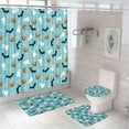 thumbnail image 1 of 4Pcs Horror Halloween Crow Cemetery Bathroom Shower Curtains Set Bat Castle Tree Moon Screen Non-Slip Bath Mat Rug Toilet Cover, 1 of 5