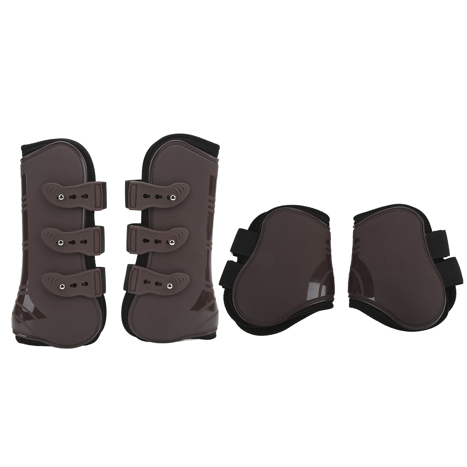 4Pcs Horse Front Hind Leg Boots PU Neoprene Horse Tendon Brace Guards
