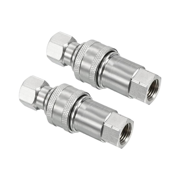 4Pcs Hydraulic Quick Connect Coupler M14x1.5mm Female Thread Pipe Fitting For Forest Equipment Hydraulic Machinery And Tools