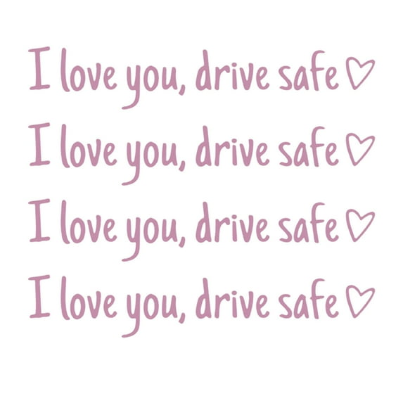 4Pcs I Love You Drive Safe Mirror Sticker, Cute Car Stickers for Womens, Car Decals for Women, Rear View Mirror Sticker, Valentines Day Gifts for Her, Him (I Love You Drive Safe,Pink)