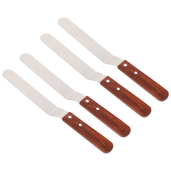 IMIKEYA Kitchen Butter Spreader Stainless Steel Wooden Handle Coffee 4Pcs
