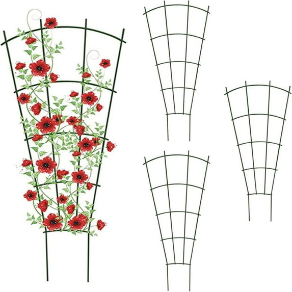 4Pcs Indoor Plant Trellis for Potted Plants Plant Supports for Indoor Plants Climbing Outdoor Plastic Garden Trellis Houseplants Flowers Vine Ivy,Fan Shape,15.75"/40cm