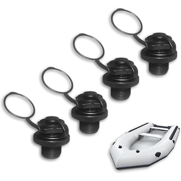 4Pcs Inflatable Boat Air Valve Replacement Caps for Inflatable Raft Kayak Towable Tubes Airhead Spiral Air Plugs Valves for Better Inflation and Boating Accessories 24mm