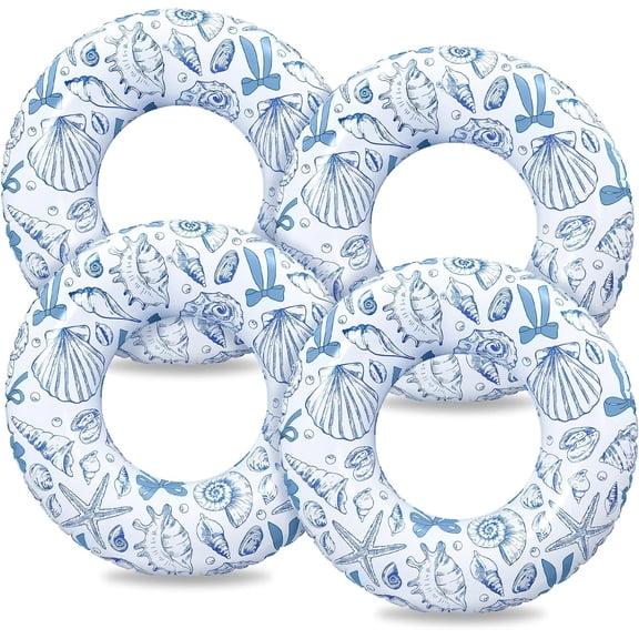 4Pcs Inflatable Pool Floats Swim Tubes 31.5 inch Beach Pool Float Tube Swim Rings for Summer Beach Swimming Party