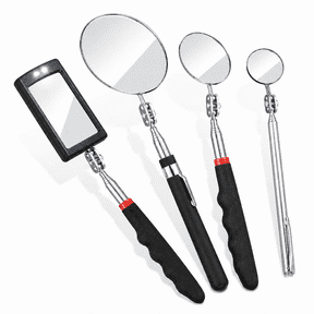 4Pcs Inspection Mirror Telescoping LED Lighted Flexible Inspection Mirror, Telescoping Inspection Mirror Tool for Checking Observing Vehicle Small Parts