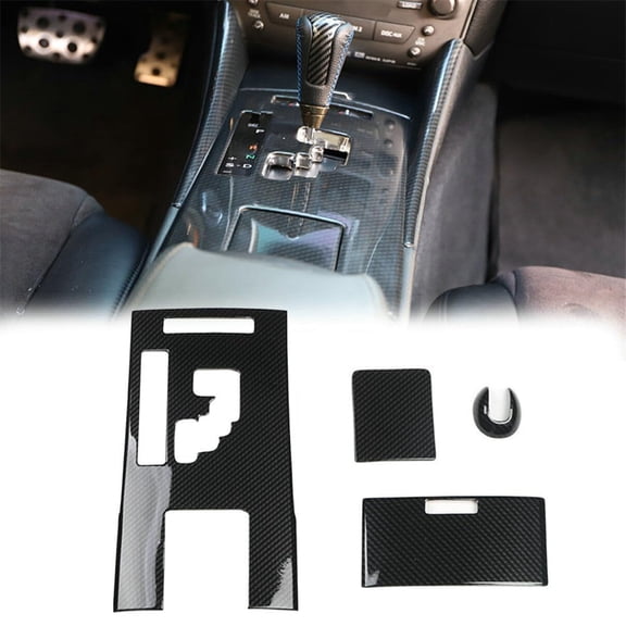 4Pcs Interior Gear Shift Cover Carbon Fiber Look Trim For Lexus IS250 350 06-12